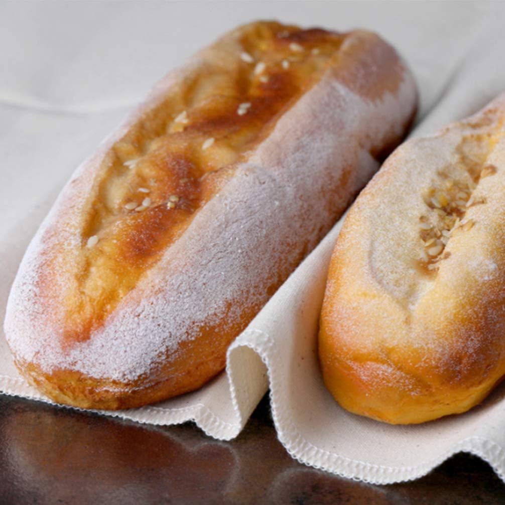 Hemoton Sourdough Basket Cloth Linen Bakers Dough Couche Proofing Cloth Cotton Pastry Bread Towel Fermented Mat Shaping Tool for Loafs Ciabatta Kitchen 150x60cm Beige Baking Basket Liner - Image 7