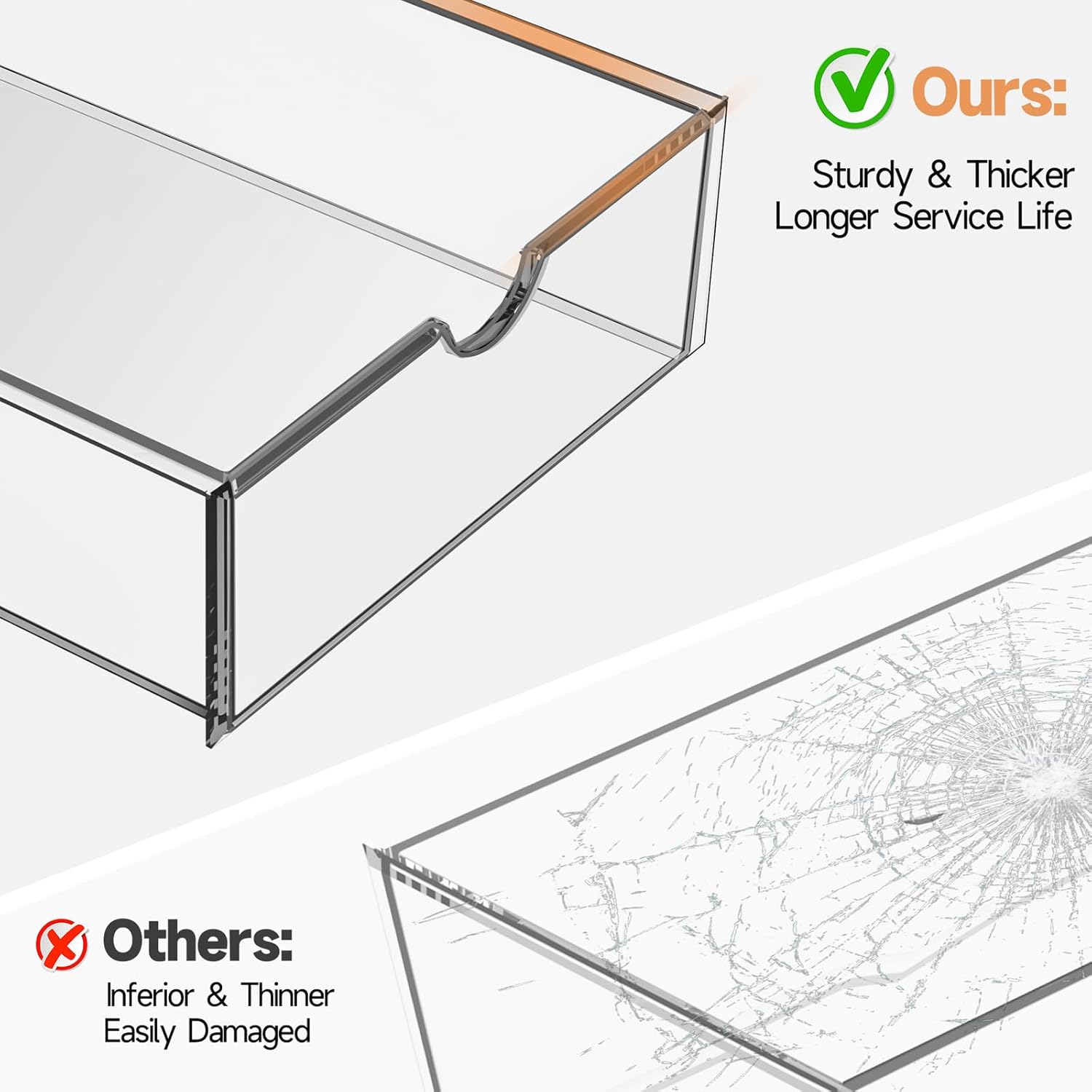 Makeup Drawer Storage Organizer with 20 Drawers, 4 Set Acrylic Office Desk Organization and Storage, Dustproof Drawer Organizer for Makeup, Office, Countertop, Jewelry, Pen, Desktop, Bathroom, Bedroom - Image 5